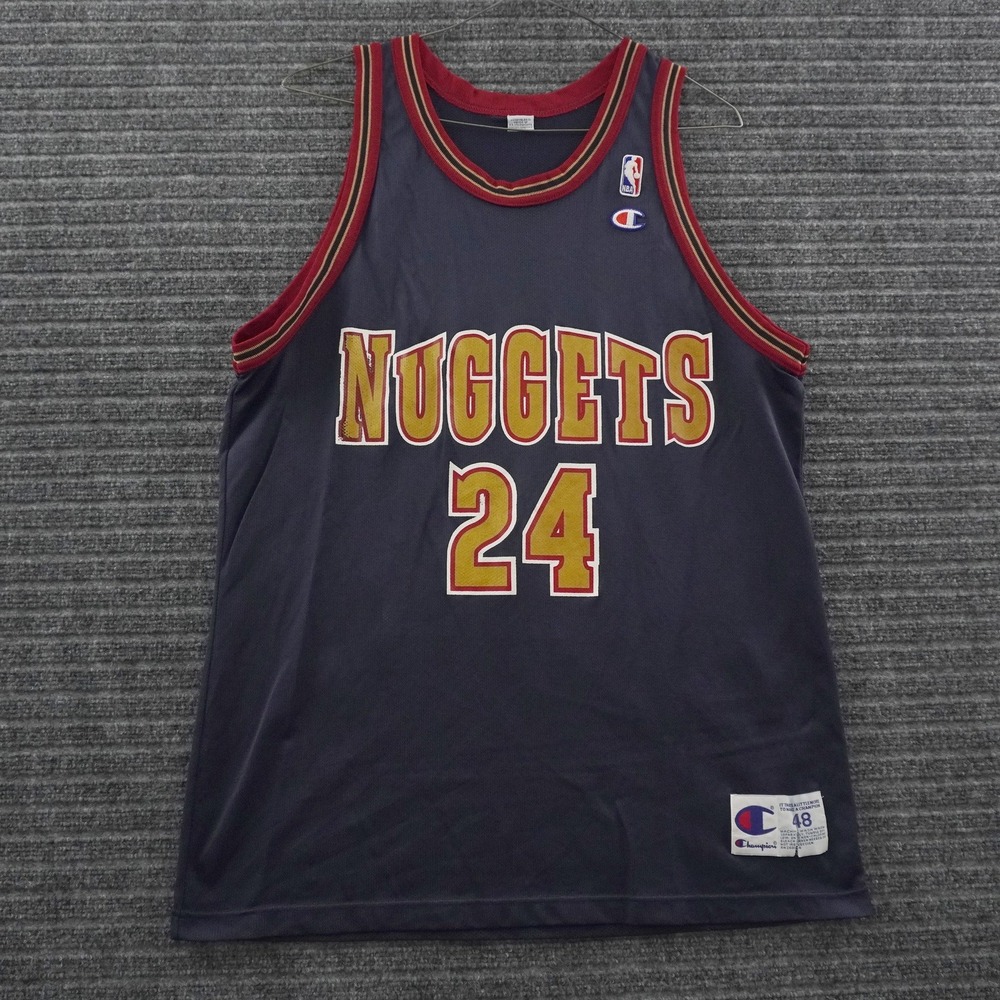 Vintage 90s Champion Denver Nuggets McDyess Jersey Mens 48 Navy Blue Basketball